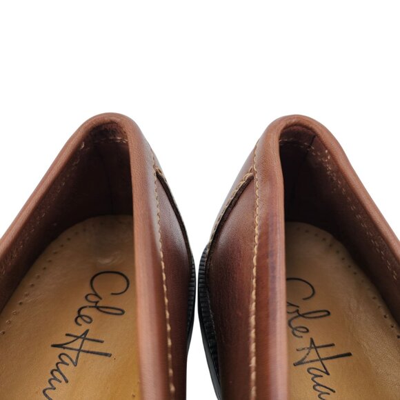 Cole Haan Douglas Mens 10.5 Saddle Tan Leather Dress Shoes Classic Penny Loafers - Picture 11 of 15